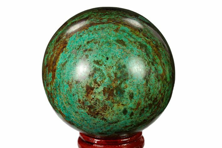 Polished Malachite & Chrysocolla Sphere - Peru #156459